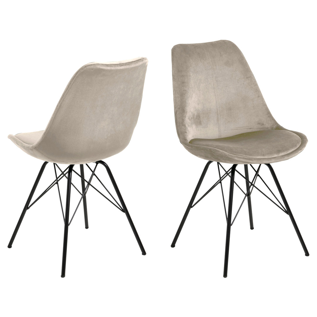 ACT NORDIC Eris spisebordsstol sand polyester og sort metal
