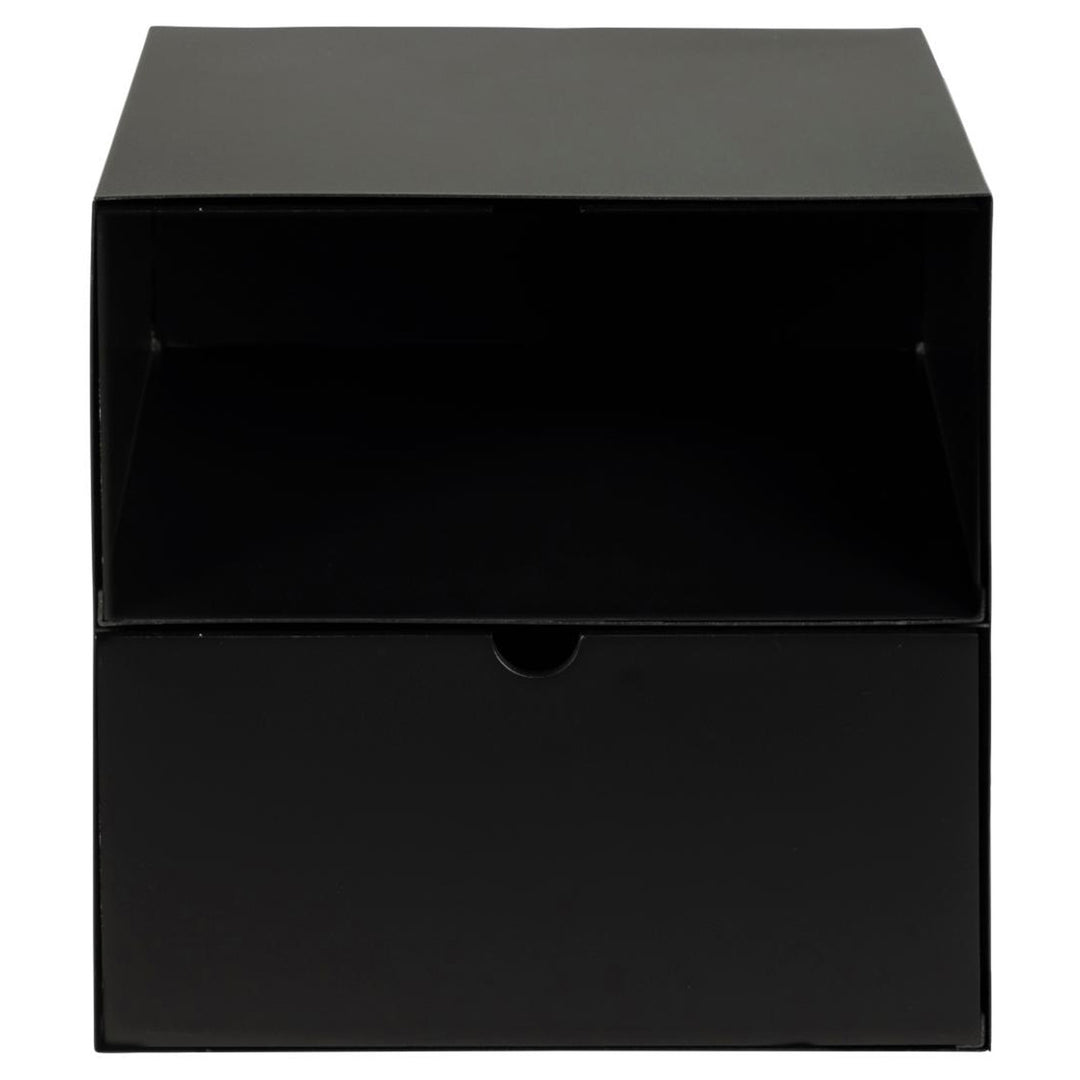 ACT NORDIC Joliet væghængt natbord m. 1 hylde og 1 skuffe sort MDF og sort metal 30x25