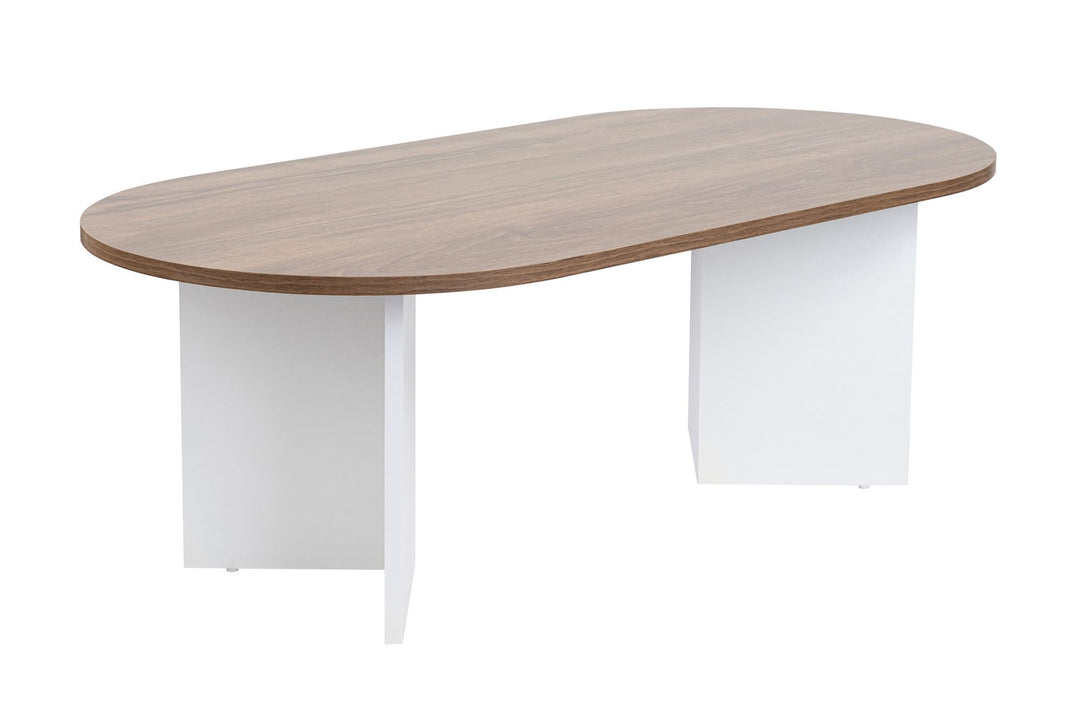 NORDVÄRK Sable sofabord oval valnødfarvet og hvid melamin 119x60