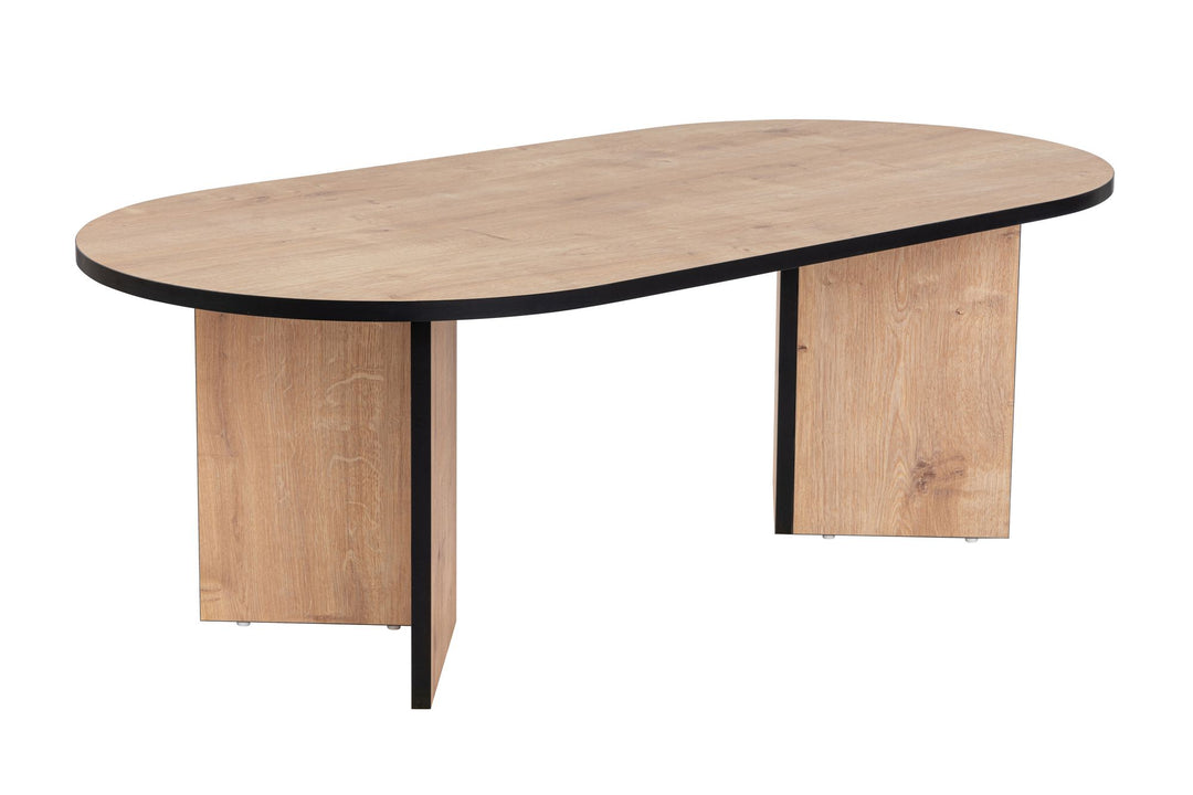 NORDVÄRK Sable sofabord oval Safir eg og sort melamin 119x60