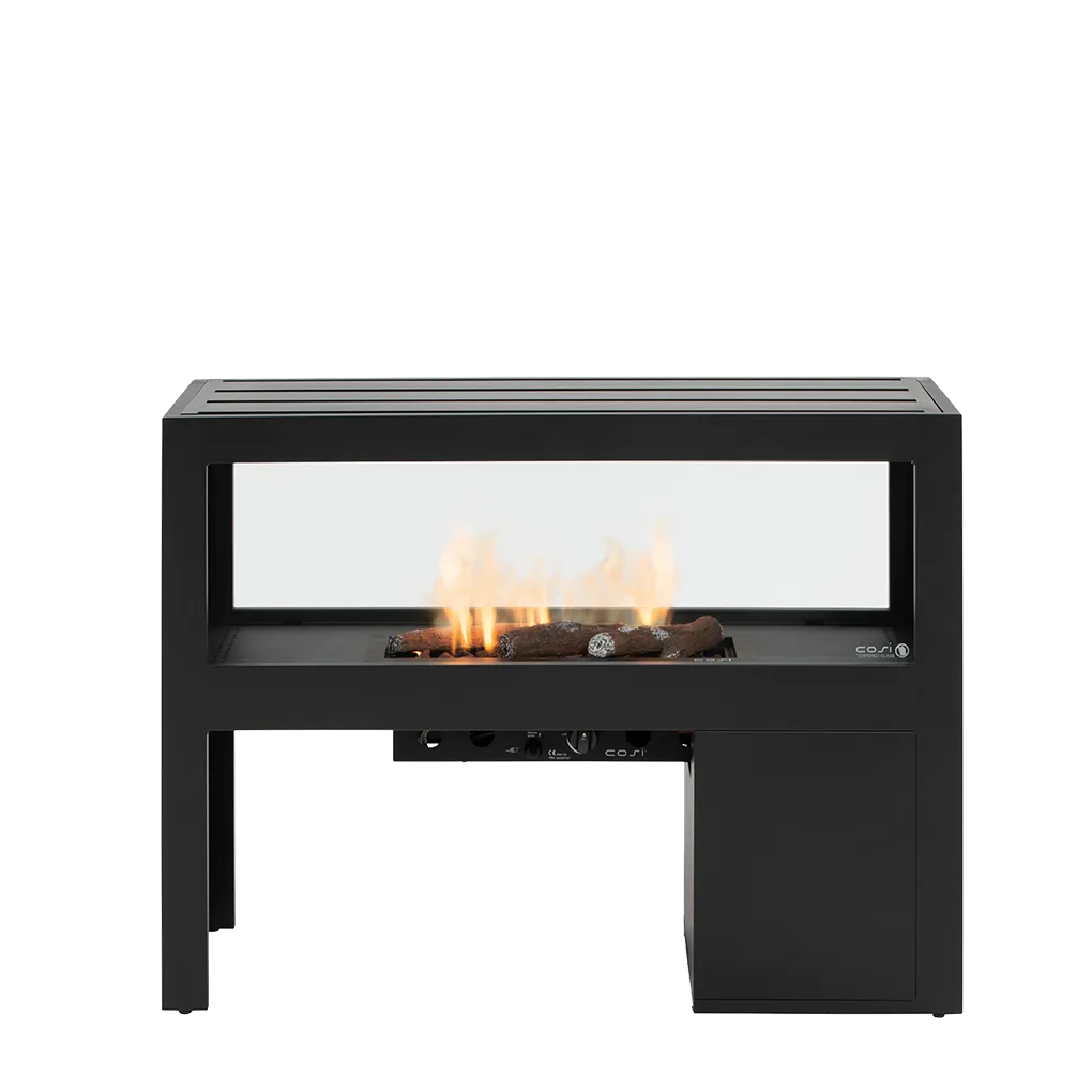 Produktbillede af COSI FIRES Cosivista 120 ildbord rektangulær antracitgrå aluminium 120x45 i premium kvalitet