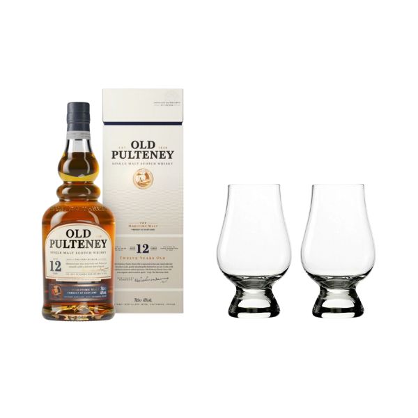 Produktbillede af Old Pulteney 12 Yo 70cl + 2 Glas på tilbud i premium kvalitet
