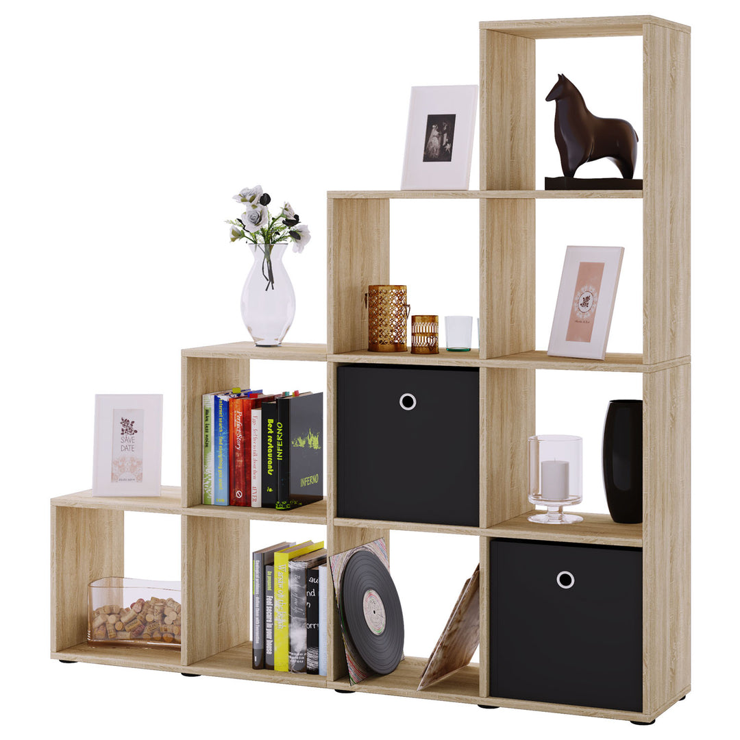 Napoli reol m. 10 rum natur træ H:138,5cm x142,5cm x 29cm