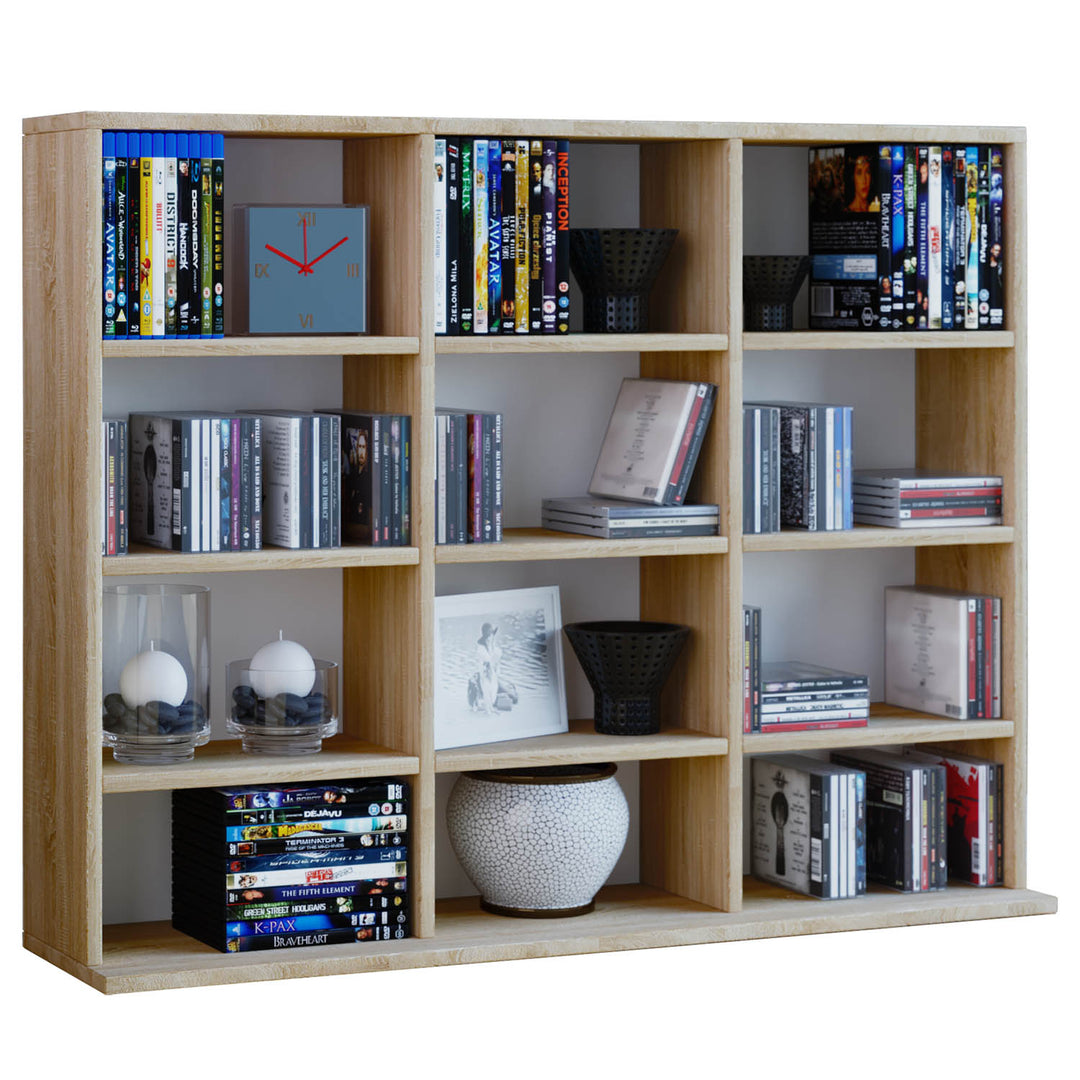 Megosa Mini reol m. 9 hylder natur træ H:83cm x102,1cm x 23cm
