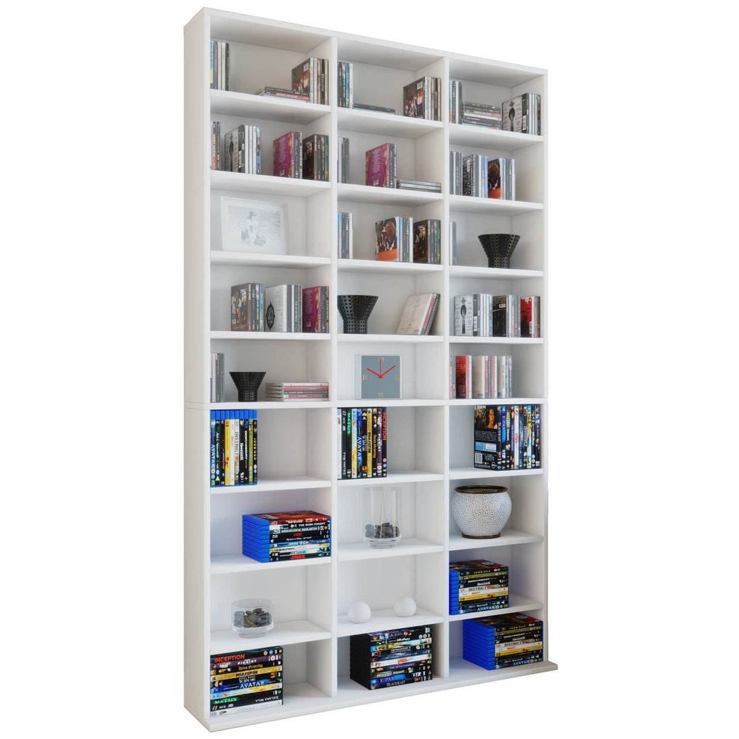Megosa Maxi reol m. 24 hylder hvid træ H:182,8cm x 102cm x 23cm