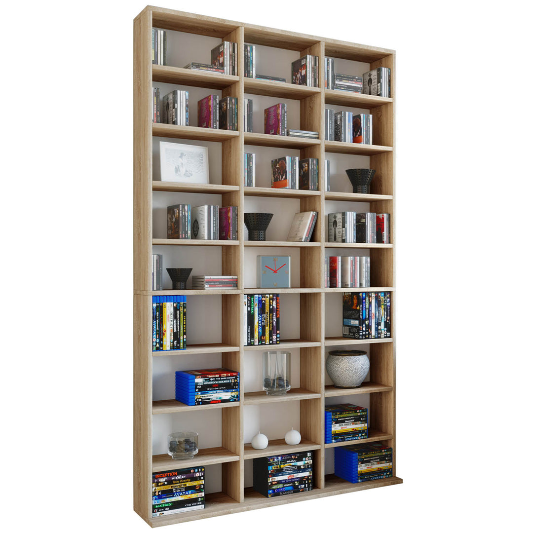 Megosa Maxi reol m. 24 hylder natur træ H:182,8cm x102cm x 23cm