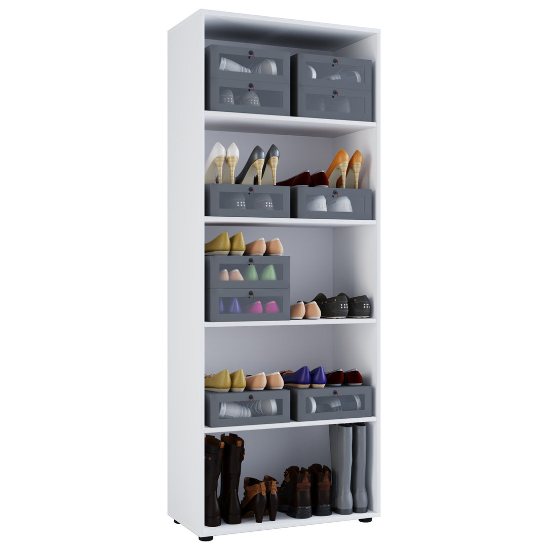 Vandol I skoskab m. 4 hylder hvid træ