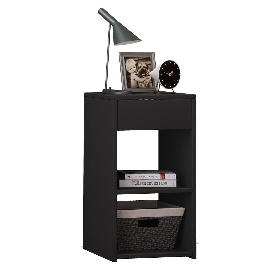 Sledo Maxi sengebord m. 2 hylder og 1 skuffe sort træ