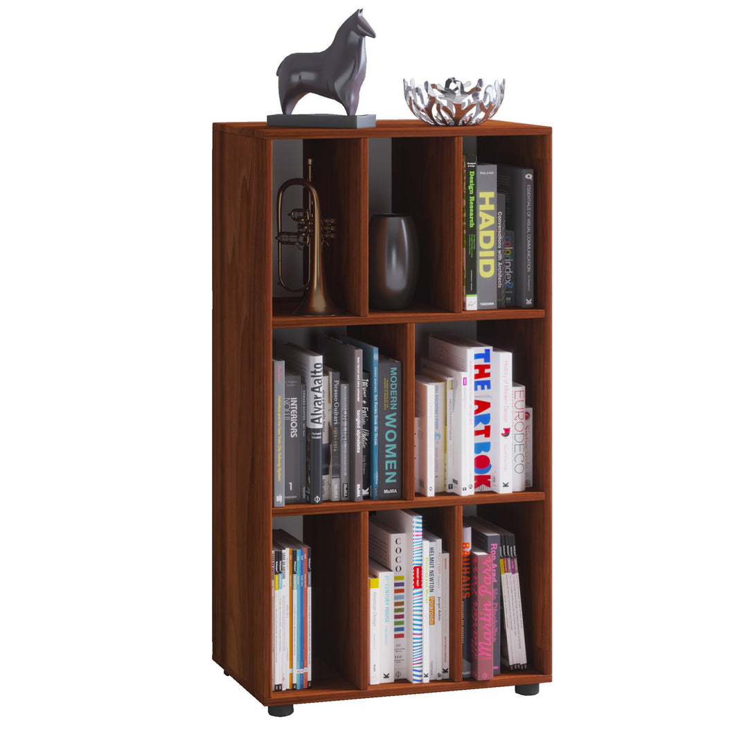 Wotino reol m. 8 rum natur træ H:114cm x60cm x 40cm