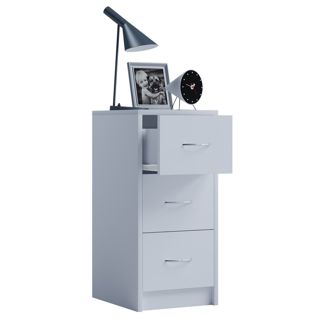 Boxal Maxi sengebord m. 3 skuffer hvid træ