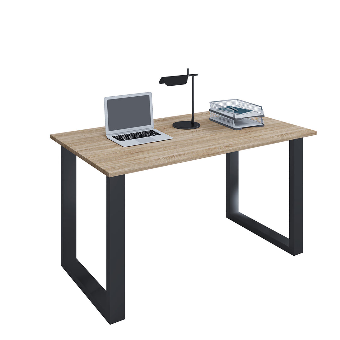 Lona U-feet skrivebord natur træ og sort metal 110x50