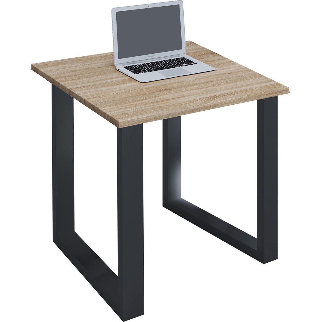 Produktbillede af Lona U-feet skrivebord natur træ og sort metal 80x80 i premium kvalitet