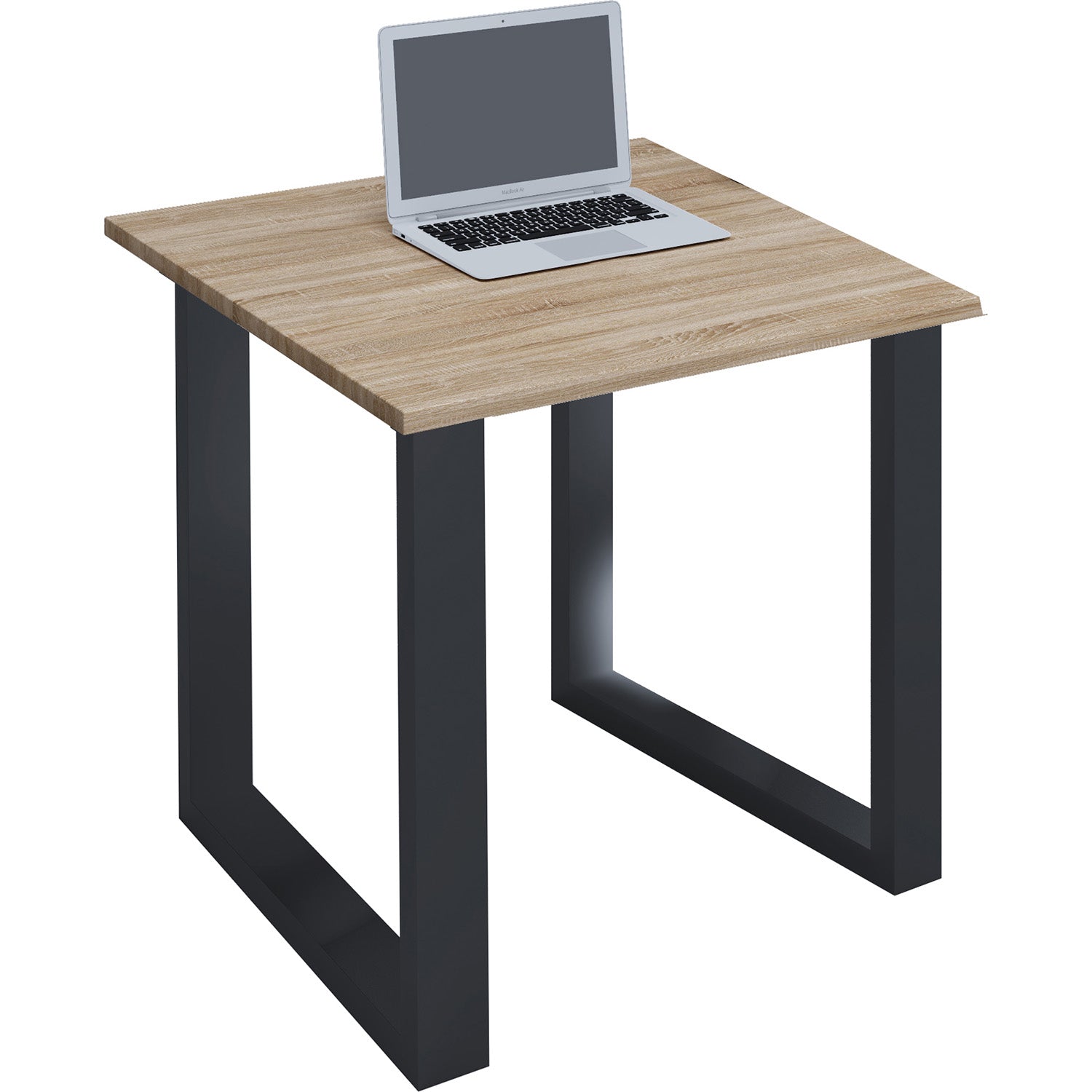 Produktbillede af Lona U-feet skrivebord natur træ og sort metal 80x80 i premium kvalitet