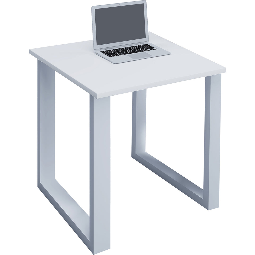 Lona U-feet skrivebord hvid træ og metal 80x80