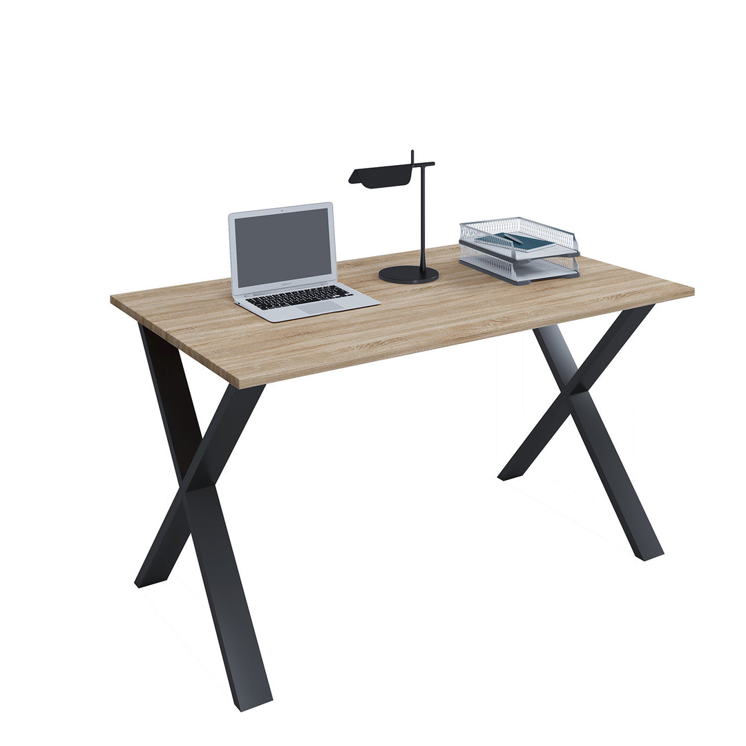 Lona X-feet skrivebord natur træ og sort metal 110x80