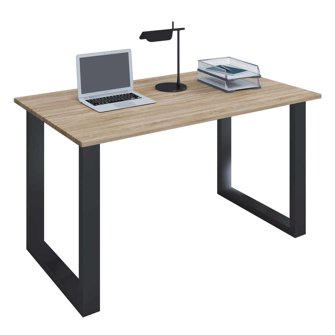 Produktbillede af Lona U-feet skrivebord natur træ og sort metal 110x80 i premium kvalitet