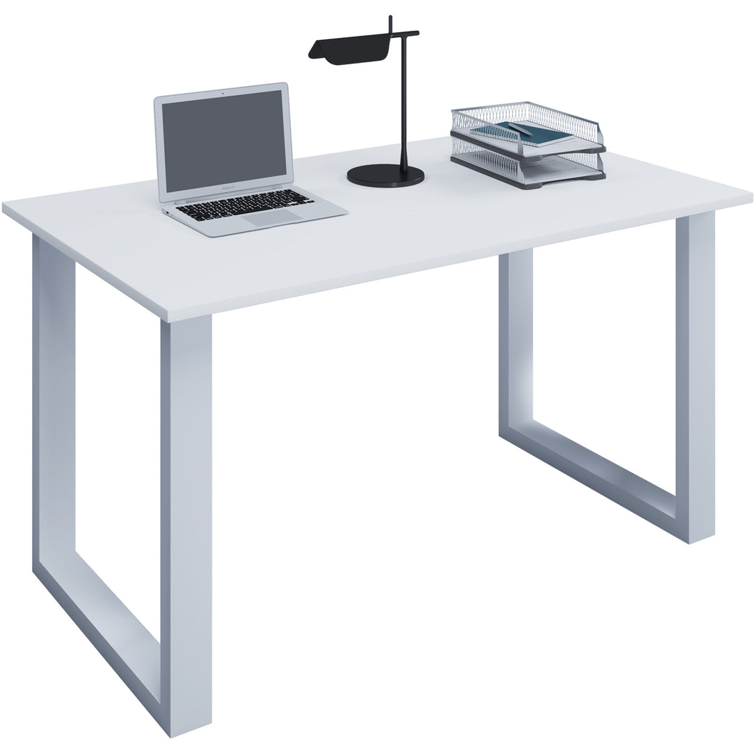 Lona U-feet skrivebord hvid træ og hvid metal 110x80