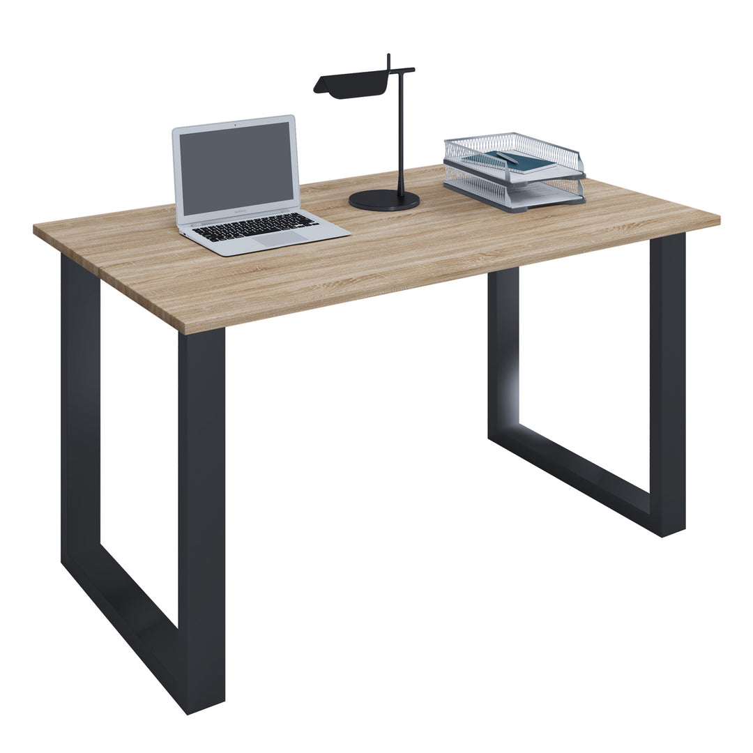 Produktbillede af Lona U-feet skrivebord natur træ og sort metal 140x80 i premium kvalitet