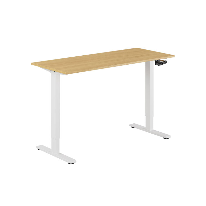 Produktbillede af ECO Hæve/Sænkebord manuelt 140x60cm Eg-hvid på tilbud