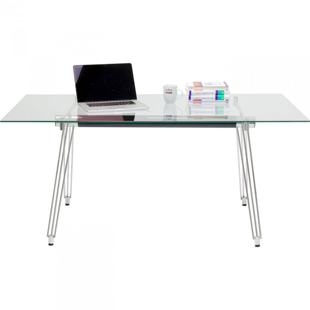 KARE DESIGN Officia skrivebord klar glas og metal 160x80