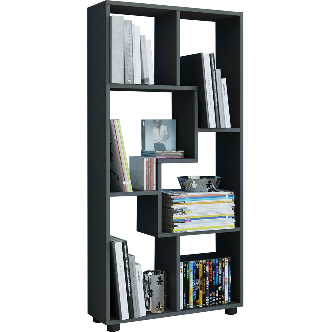 Blina reol m. 6 rum sort træ H:119cm x60cm x 20cm