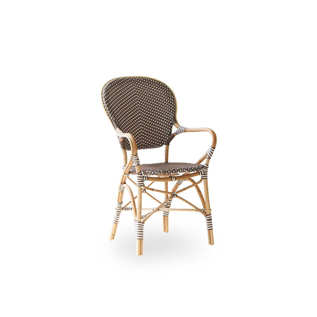 Produktbillede af SIKA DESIGN ISABELL CAFÃSTOL M/ARMLÆN CAPPUCHINO M/HVID PRIK 93 i premium kvalitet