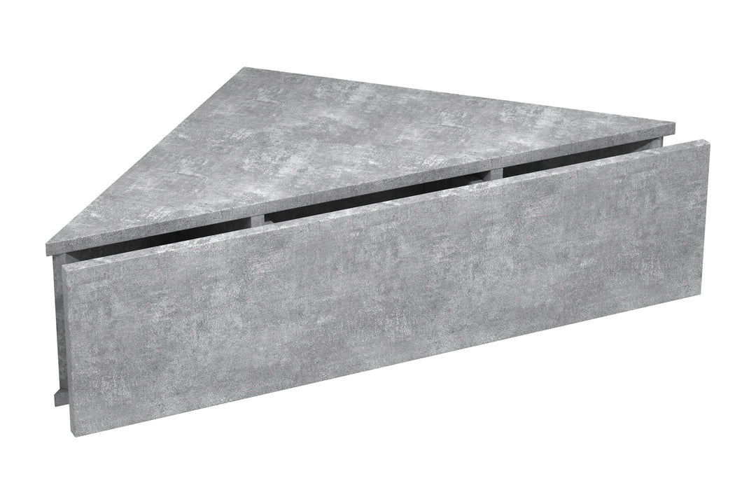 VCM NORDIC Usal S hjørne væghylde m. 1 skuffe beton grå træ 60x42,4