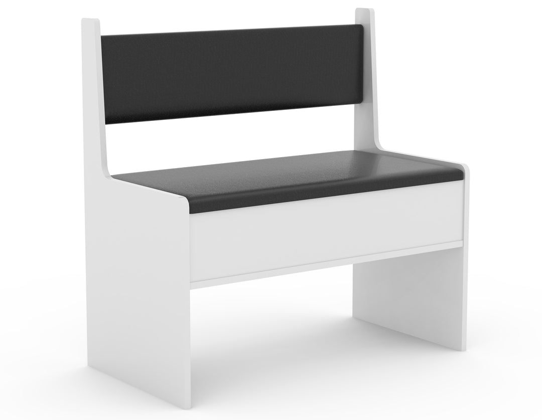 VCM NORDIC Esal 80 hjørnebænk m. ryglæn og opbevaring hvid træ 80x42