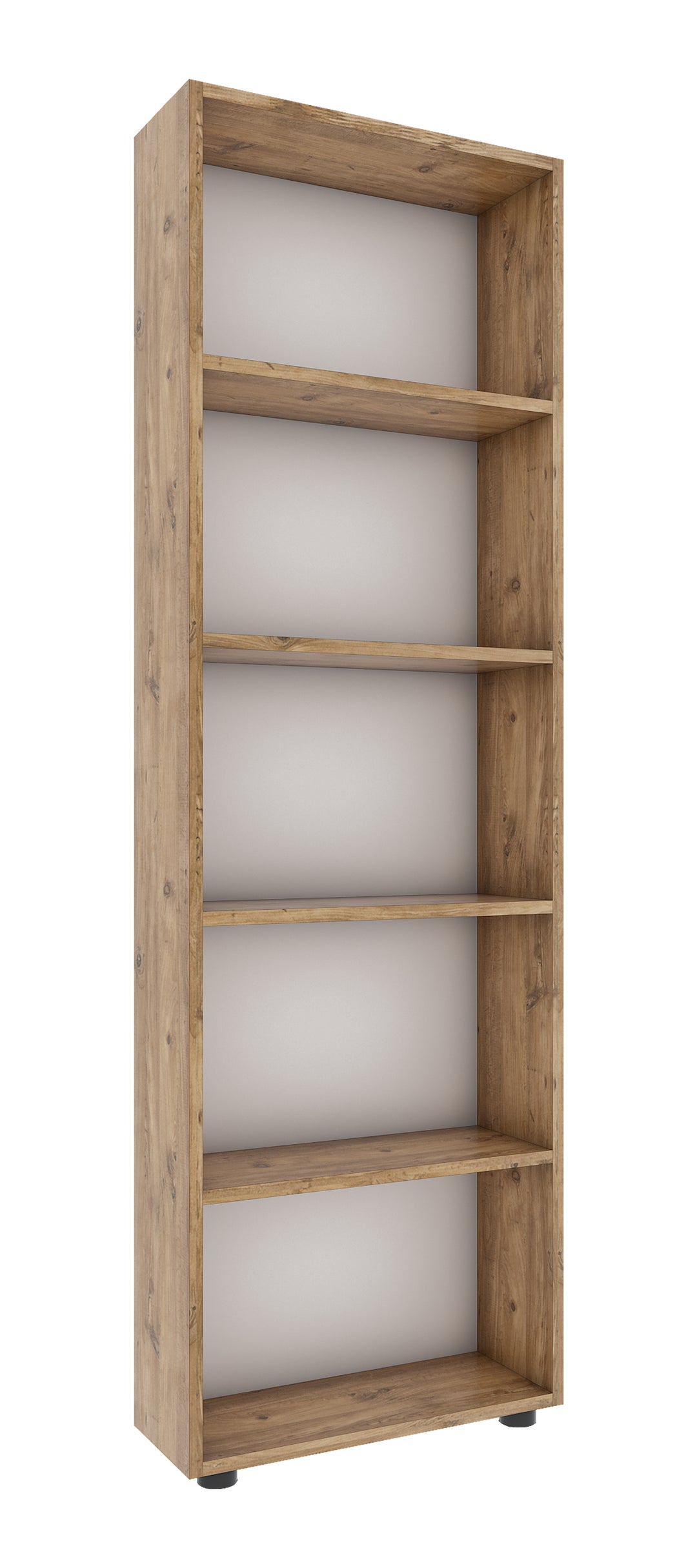 VCM NORDIC Bulas 5-rum reol m. 4 hylder hvid og natur træ H:169cm x56cm x 20cm