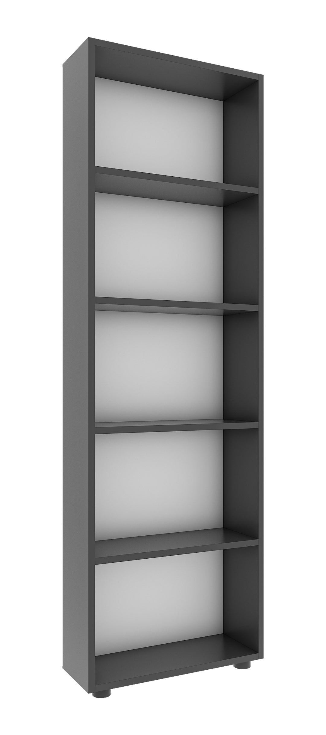 VCM NORDIC Bulas 5-rum reol m. 4 hylder hvid og antracitgrå træ H:169cm x56cm x 20cm