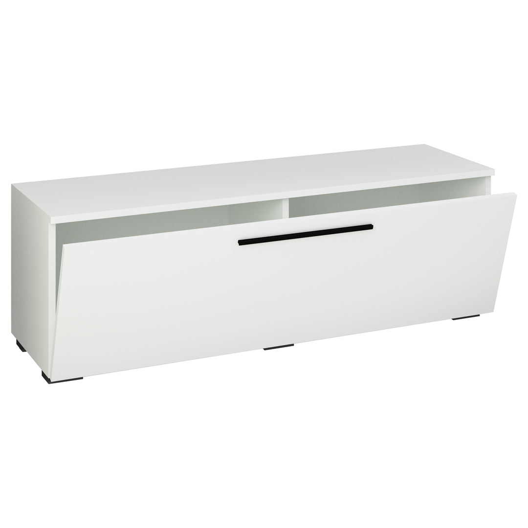 VCM NORDIC Arila M TV-bord m. 1 låge og 2 rum hvid træ 115x40