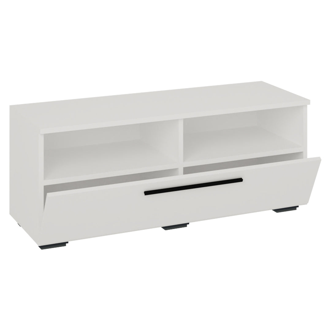 VCM NORDIC Arila L TV-bord m. 1 låge og 4 rum hvid træ 95x40