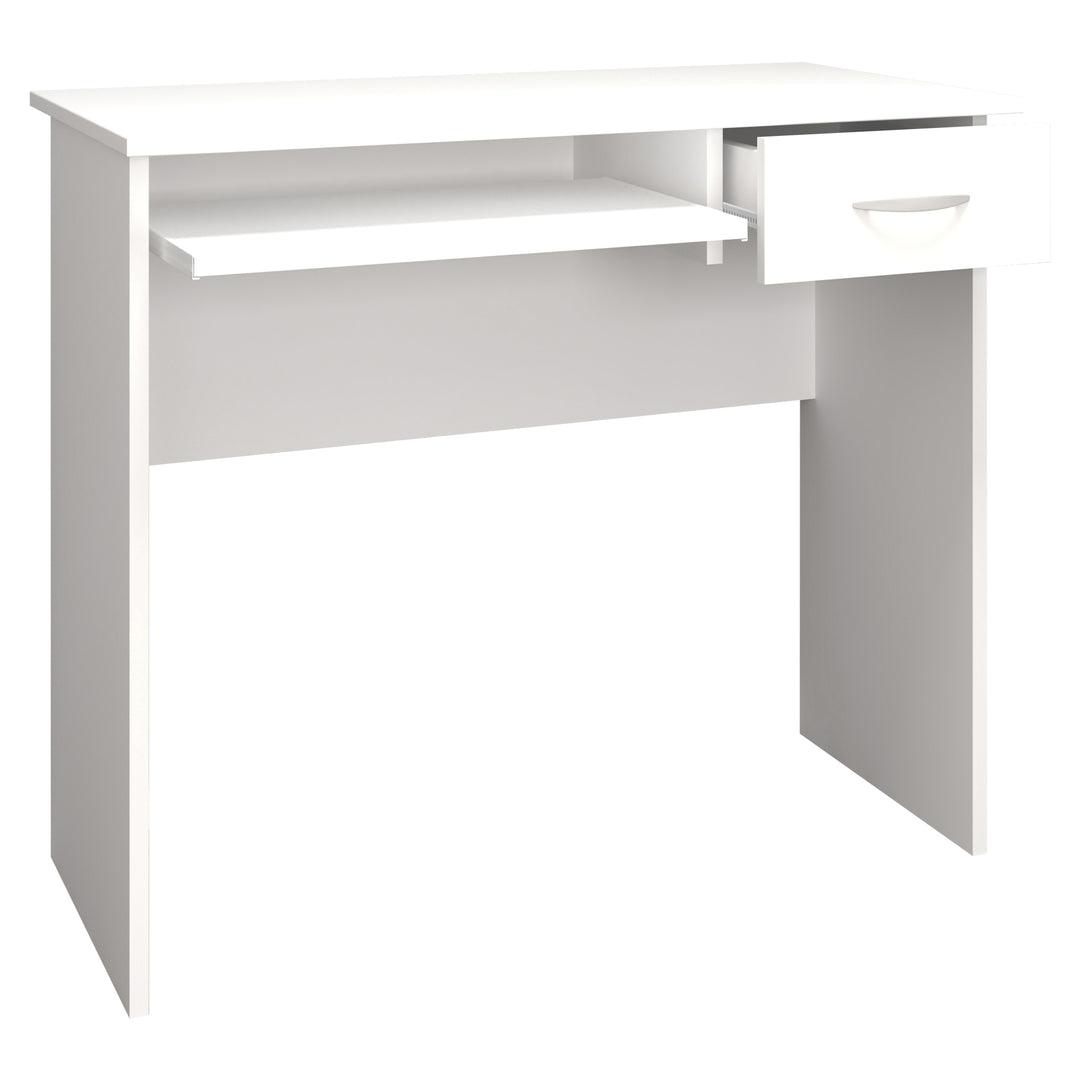 VCM NORDIC Arusa L skrivebord m. 1 tastaturhylde og 1 skuffe hvid træ 85x50