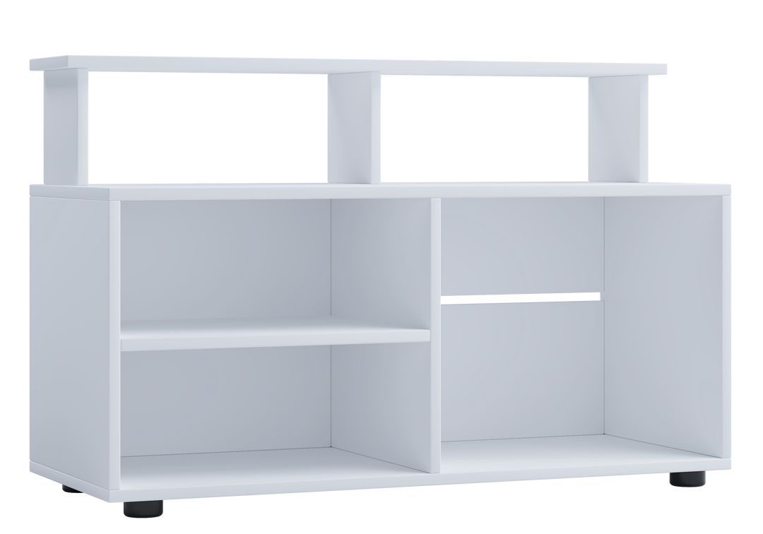 VCM NORDIC Balanisa TV-bord m. 5 åbne rum hvid træ 90x36