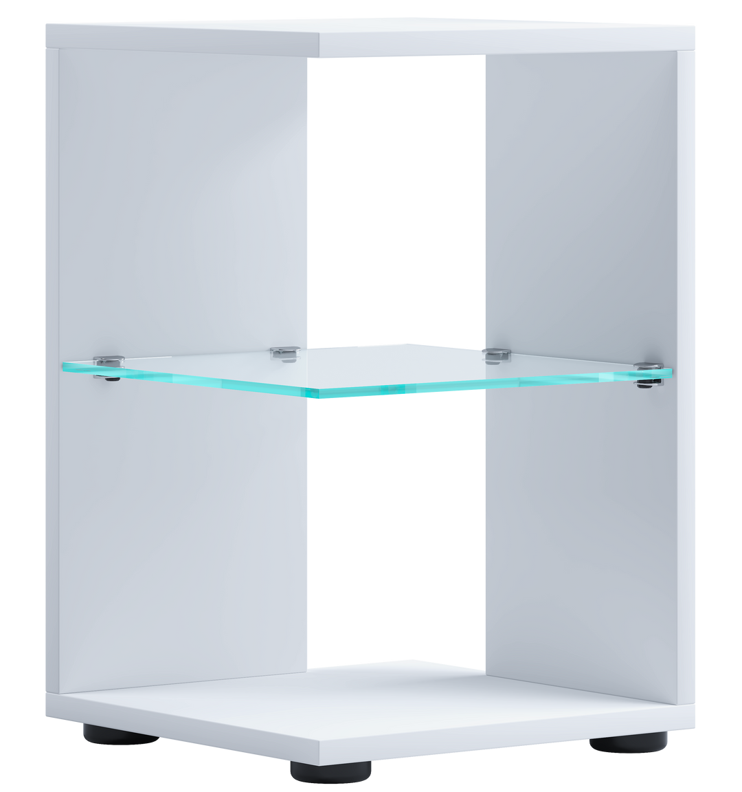 VCM NORDIC Elani sidebord m. 1 glashylde hvid træ 30x30