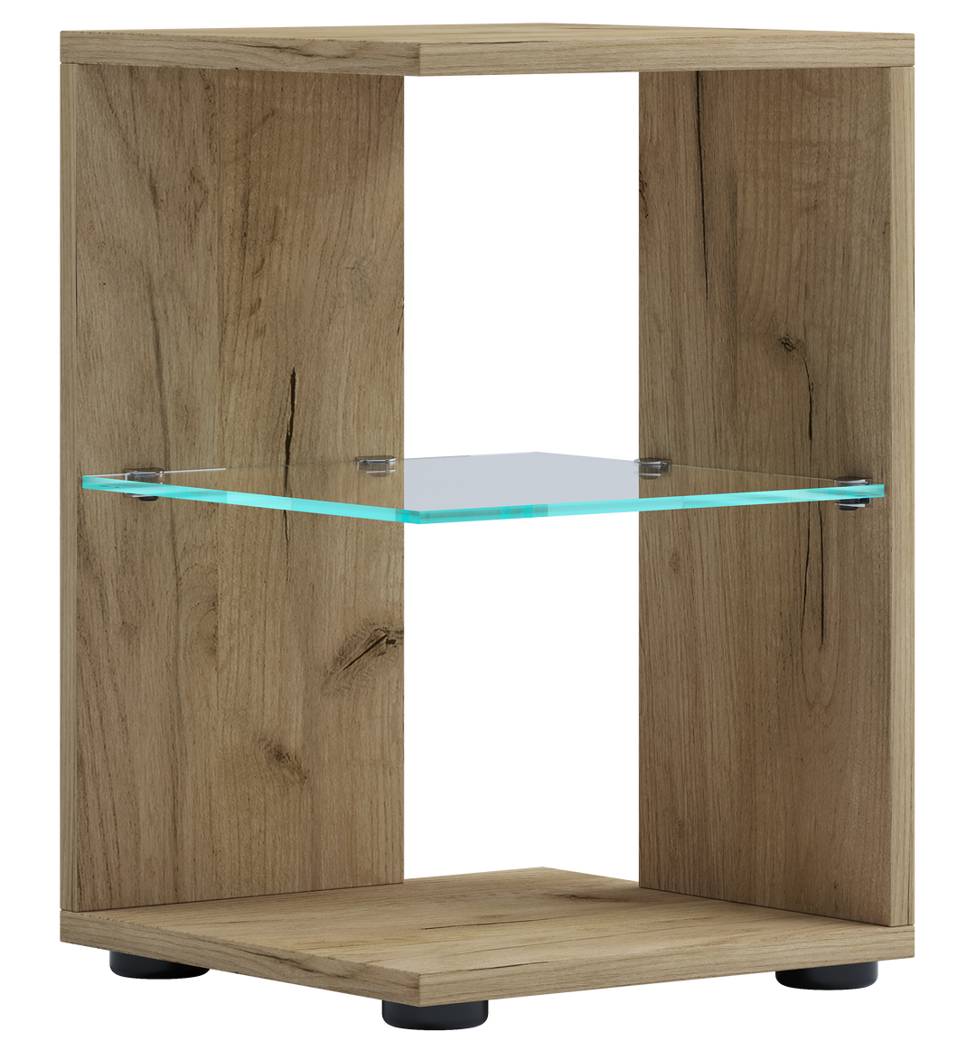 VCM NORDIC Elani sidebord m. 1 glashylde natur træ 30x30