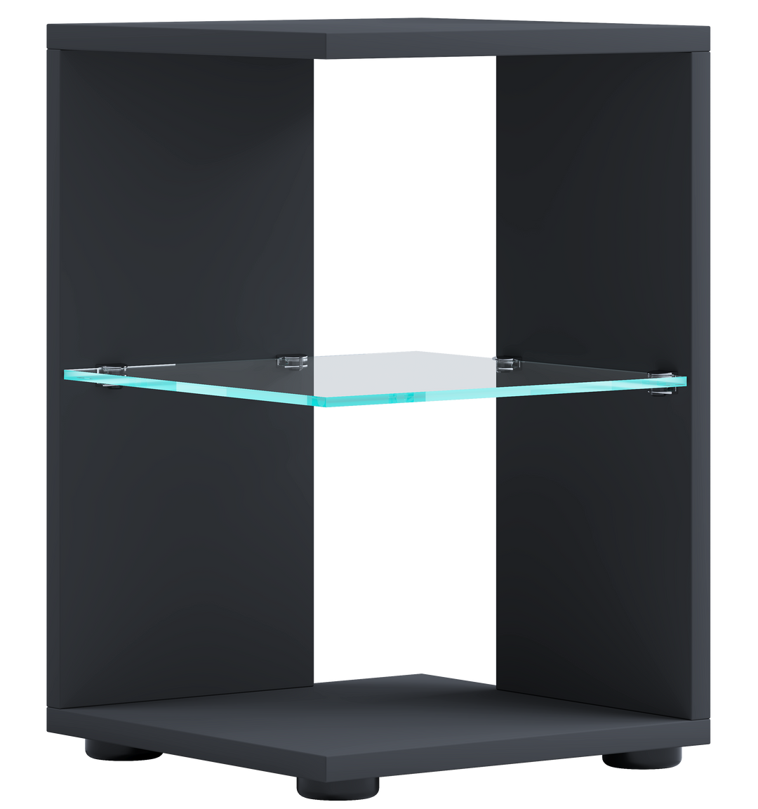 VCM NORDIC Elani sidebord m. 1 glashylde antracitgrå træ 30x30