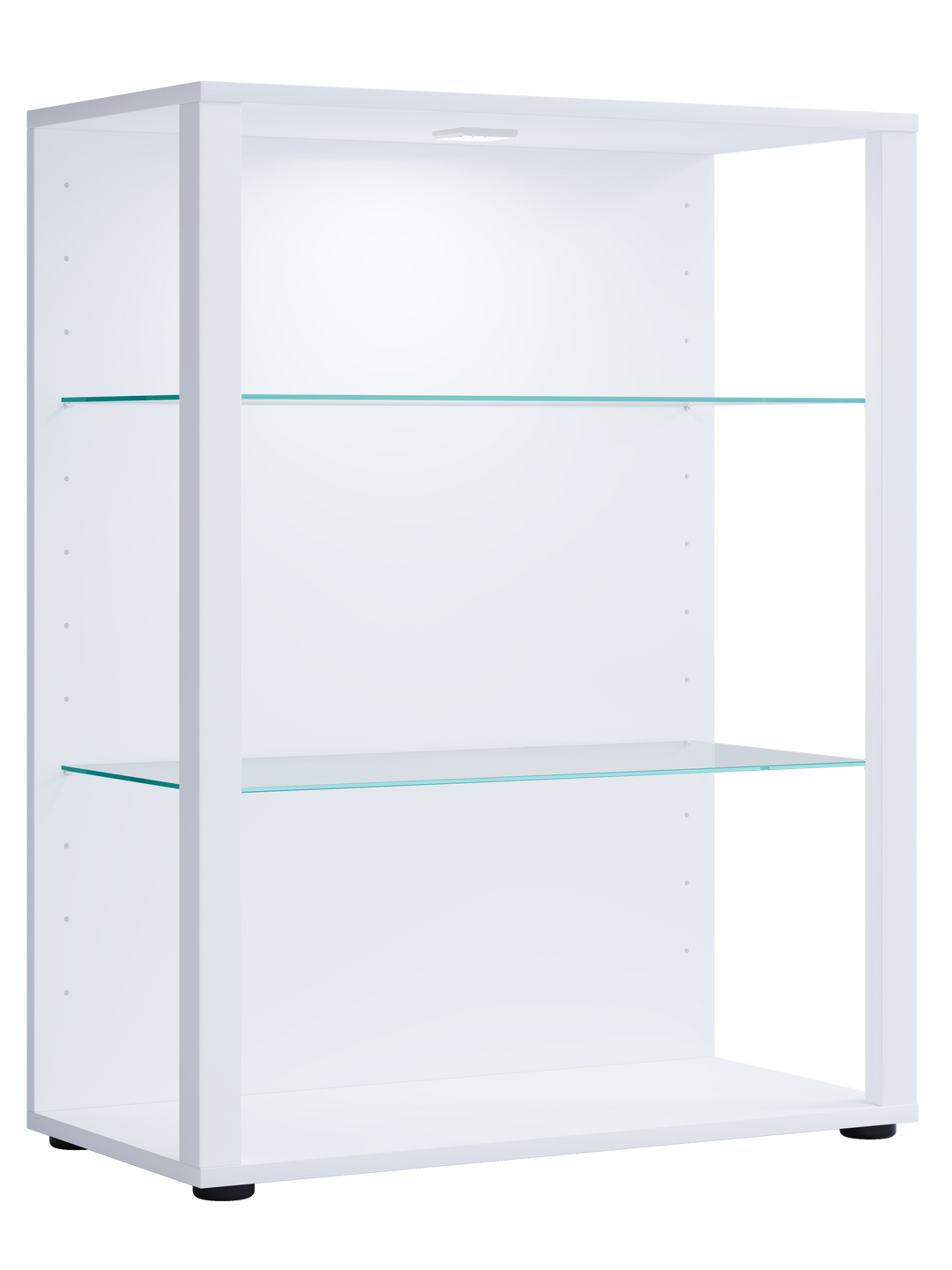 VCM NORDIC Glasol XL vitrineskab m. 2 glashylder hvid træ