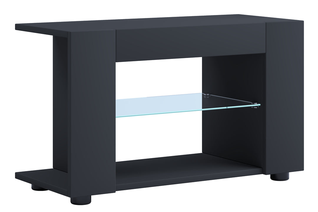 VCM NORDIC Plexalo L TV-bord m. 1 glashylde sort træ 70x30