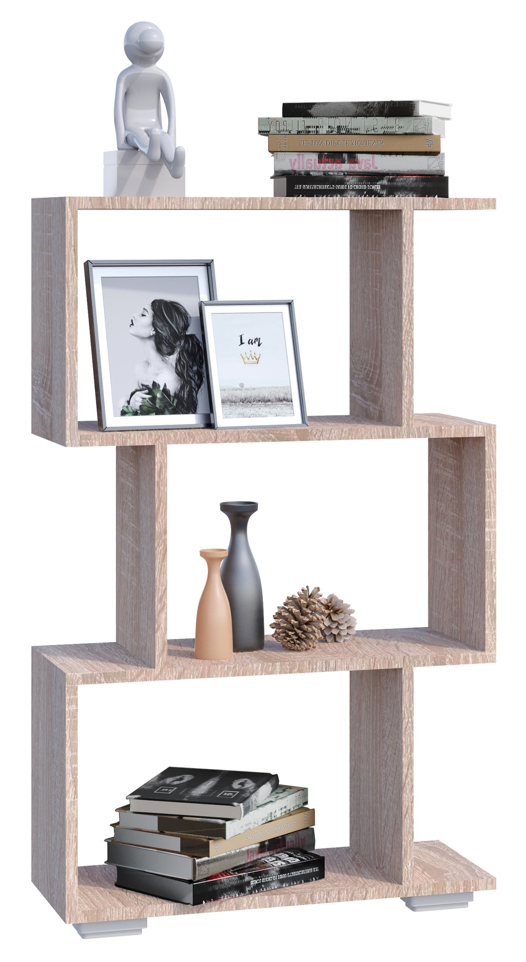 VCM NORDIC Palusa M reol m. 3 rum natur træ H:97,4cm x60cm x 23,8cm