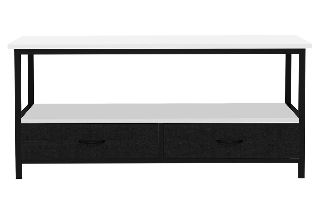 VCM NORDIC Flonila sofabord m. 1 åbent rum og 2 stofskuffer hvid træ og metal 100x50