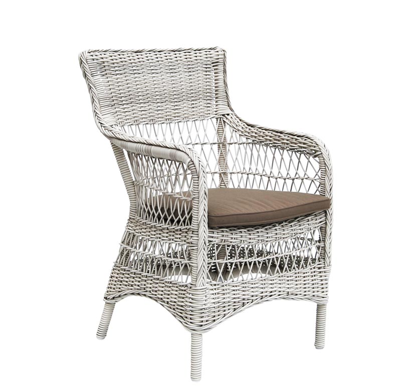 Produktbillede af Sika Design Kurvestol m/armlæn vintage white i premium kvalitet