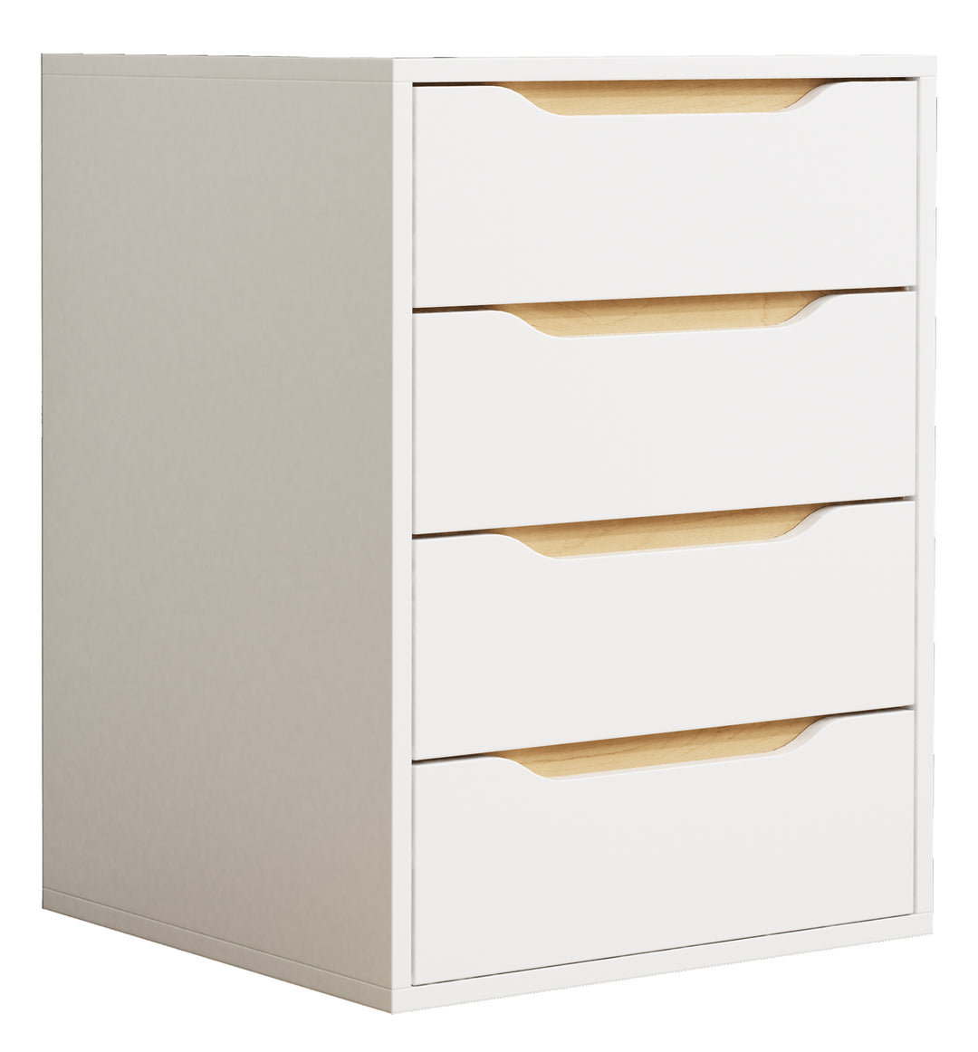 VCM NORDIC Malira M sengebord m. 4 skuffer hvid/natur træ 46x42