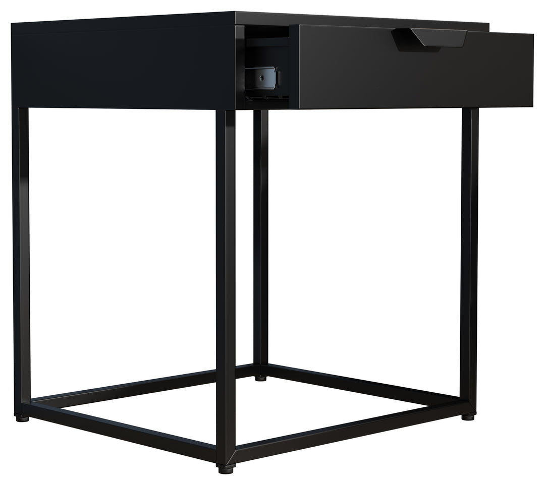 VCM NORDIC Flokas S sengebord m. 1 skuffe sort metal 43x41