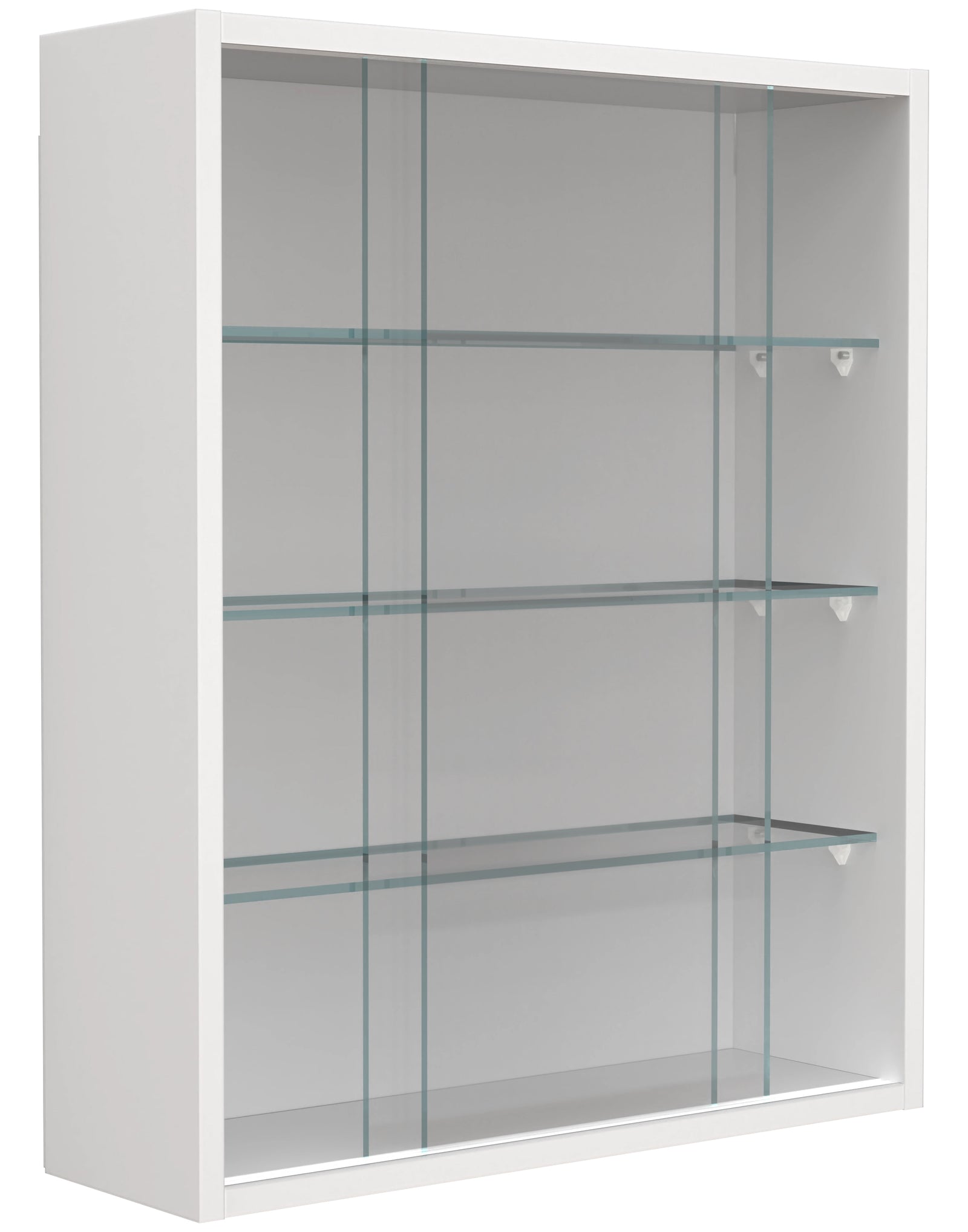 Produktbillede af VCM NORDIC Drivalo M vægskab m. 2 skydelåger og 3 hylder glas og hvid træ i premium kvalitet