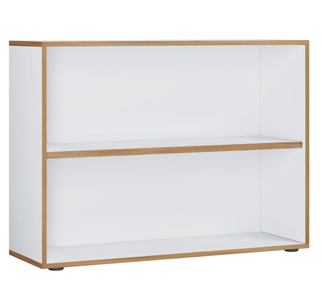 VCM NORDIC Salia B100 kontorreol m. 1 justerbar hylde hvid og natur træ
