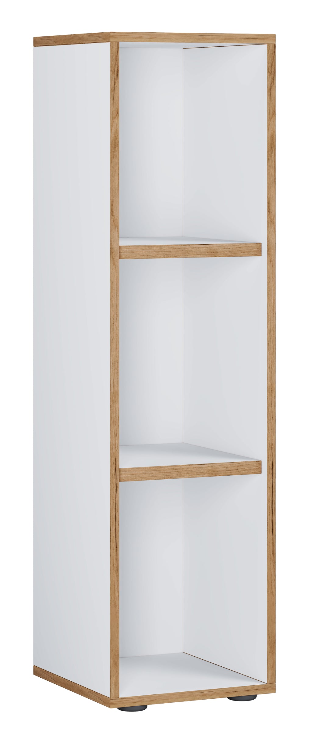 VCM NORDIC Salia B30 kontorreol m. 2 justerbare hylder hvid og natur træ