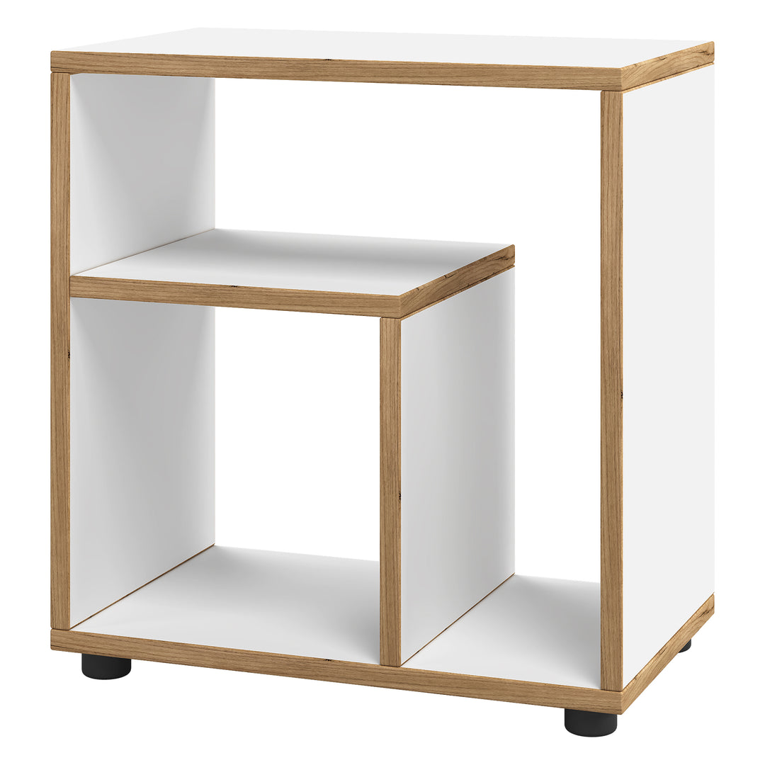 VCM NORDIC Zeito sidebord m. 2 rum hvid/natur træ 50x30