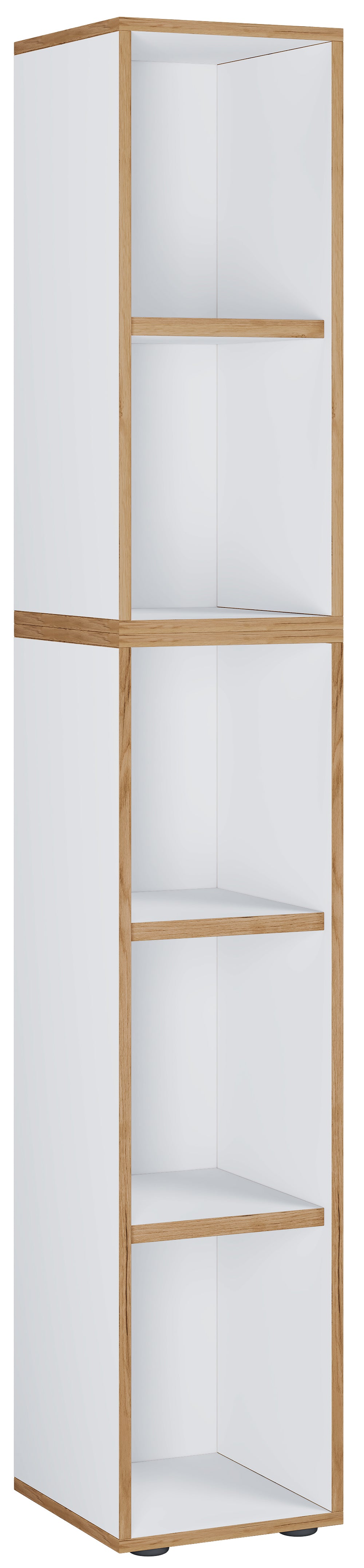 VCM NORDIC Salia B30 kontorreol m. 3 justerbare hylder hvid og natur træ