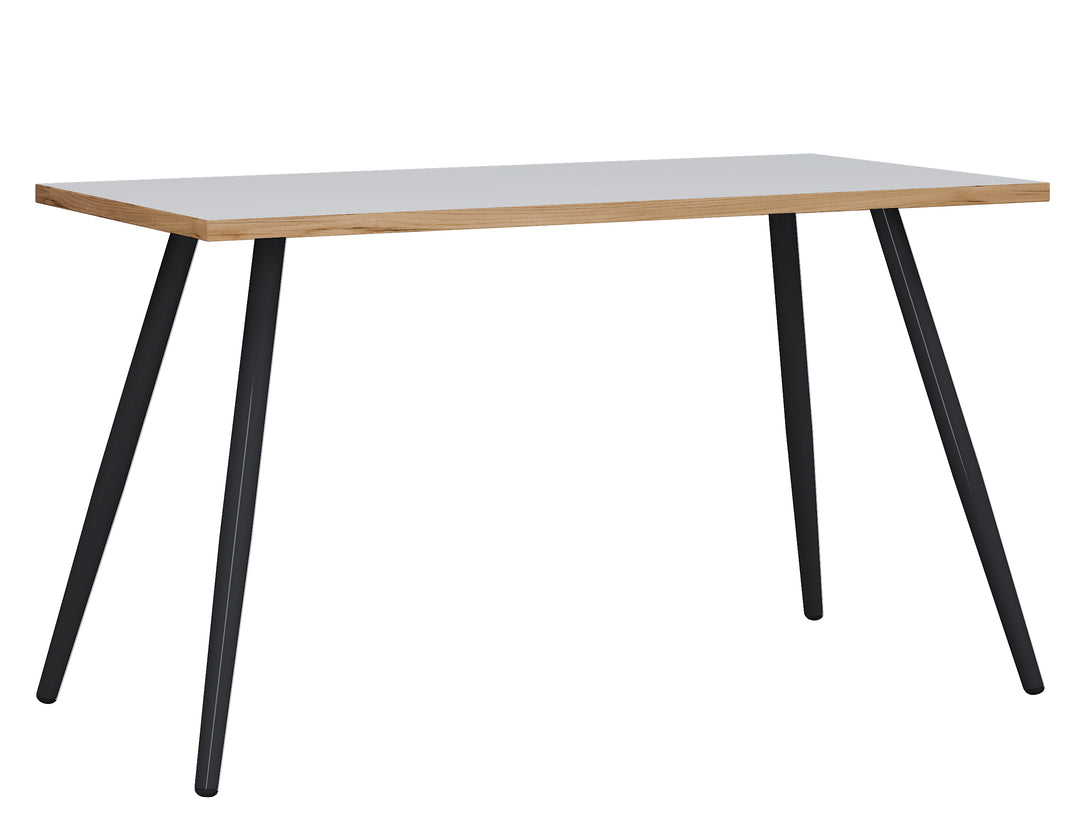 VCM NORDIC Salia skrivebord rektangulær hvid melamin natur træ metal 110x80